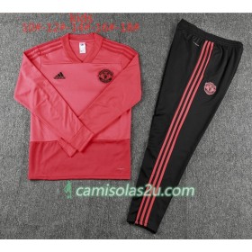 Manchester United Criança Sweat de Treino Conjunto Vermelho 2018/19